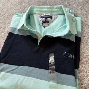 Tommy Hilfiger Men's‎ Polo Shirt - Light Green and Navy